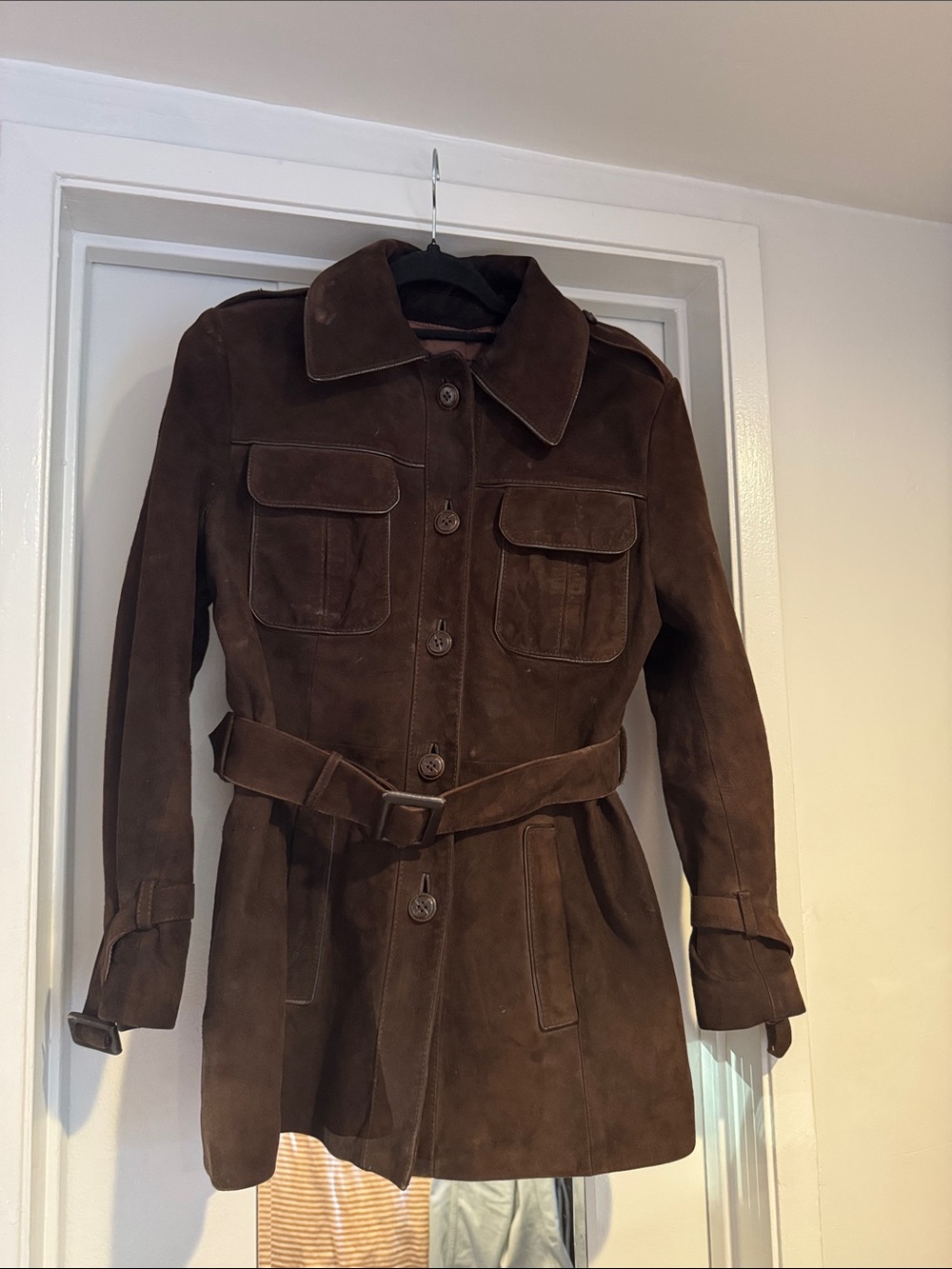 Chocolate brown suede jacket sz XS